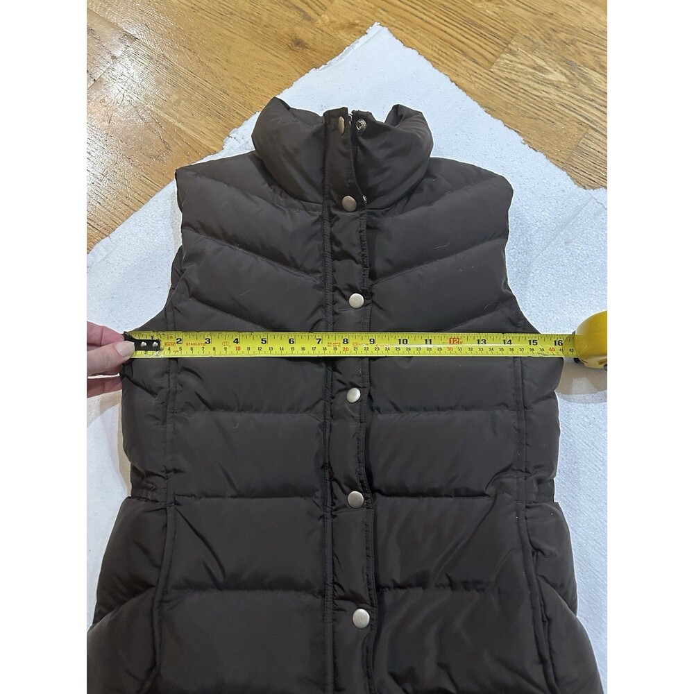 Vintage Y2K J.Crew Puffer Vest XS • Rich Brown Quilted Outdoor Winter Cabin Core - Picture 5 of 8